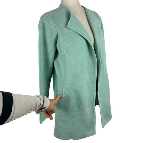J Crew Vanessa Longline Open Front Cardigan Sweater Coat XS Mint Green AC619 - Picture 6 of 14